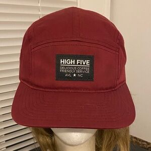 HIGH FIVE Richardson 5 Panel Hat Red One Size Adjustable